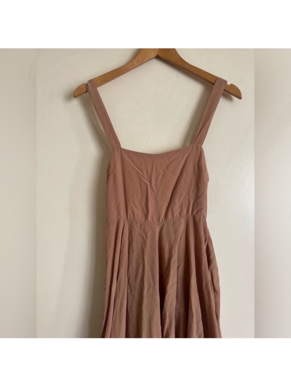 SWF Boutique Tan Brown Flowy Midi Dress S - Picture 3 of 6